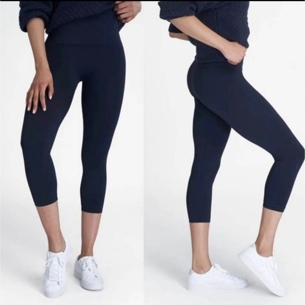 SPANX Navy Cropped High-Waist Leggings